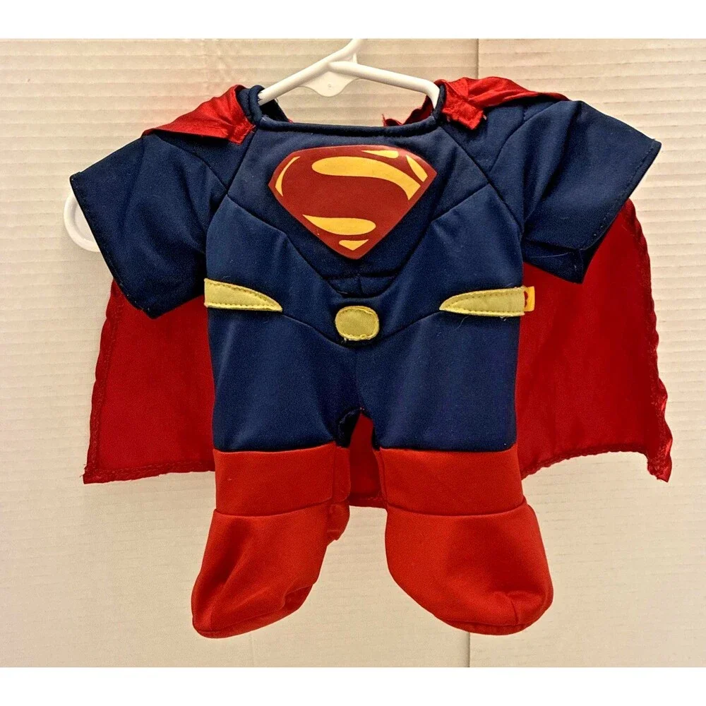 Build-A-Bear Superman Man of Steel Costume Suit & Cape DC Comics Logo Outfit BAB